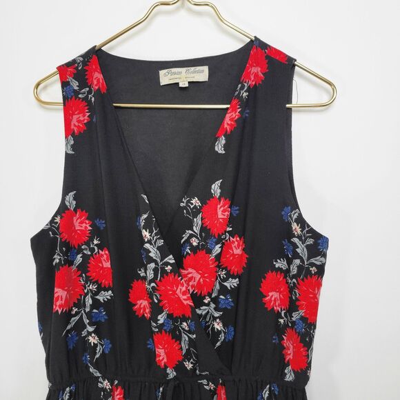 ASOS PARISIAN COLLECTION Black & Red Floral Maxi Dress Size 14 Sleeveless Boho - Picture 6 of 11